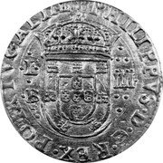 Portugal 1 Tostao (Dies from Cruzados. Filipe II) PHILIPPVS D G REX PORTVGALIA L B- IIII coin obverse Portugal 1 Tostao (Dies from Cruzados. Filipe II) PHILIPPVS D G REX PORTVGALIA L B- IIII coin obverse