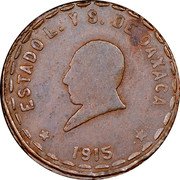 Mexico 10 Centavos Provisional Government Coinage. Oaxaca 1915 KM# 723 ESTADO L. Y S. DE OAXACA 1915 coin obverse Mexico 10 Centavos Provisional Government Coinage. Oaxaca 1915 KM# 723 ESTADO L. Y S. DE OAXACA 1915 coin obverse
