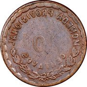 Mexico 10 Centavos Provisional Government Coinage. Oaxaca 1915 KM# 723 10 CENTAVOS MONEDA PROVISIONAL coin reverse Mexico 10 Centavos Provisional Government Coinage. Oaxaca 1915 KM# 723 10 CENTAVOS MONEDA PROVISIONAL coin reverse