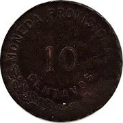 Mexico 10 Centavos Provisional Government Coinage. Oaxaca 1915 KM# 727.1 MONEDA PROVISIONAL 10 CENTAVOS coin reverse Mexico 10 Centavos Provisional Government Coinage. Oaxaca 1915 KM# 727.1 MONEDA PROVISIONAL 10 CENTAVOS coin reverse