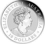 Australia 10 Dollars Elizabeth II 6th Portrait - Kookaburra 2023 P BU ELIZABETH II AUSTRALIA 10 DOLLARS JC coin obverse Australia 10 Dollars Elizabeth II 6th Portrait - Kookaburra 2023 P BU ELIZABETH II AUSTRALIA 10 DOLLARS JC coin obverse