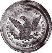 USA 10 Dollars (New Orleans Mint Reverse Die Trial) UNITED STATES OF AMERICA TEN D. O coin obverse