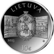 Lithuania 10 Euro 250th Anniversary Educational Commission Commonwealth of the 2 Nations 2023 2023 LIETUVA 10€ coin obverse Lithuania 10 Euro 250th Anniversary Educational Commission Commonwealth of the 2 Nations 2023 2023 LIETUVA 10€ coin obverse