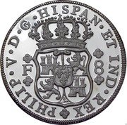 Mexico 10 Onzas (Spanish dollar. Piedfort) X# P11 PLUS VLTR VTRAQUE VNUM MO 1732 MO coin reverse Mexico 10 Onzas (Spanish dollar. Piedfort) X# P11 PLUS VLTR VTRAQUE VNUM MO 1732 MO coin reverse