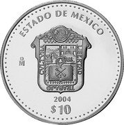 Mexico 10 Pesos State of Mexico 2004 Mo Proof KM# 747 ESTADO DE MEXICO MO 2004 $10 coin reverse Mexico 10 Pesos State of Mexico 2004 Mo Proof KM# 747 ESTADO DE MEXICO MO 2004 $10 coin reverse