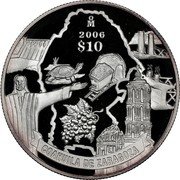 Mexico 10 Pesos Coahuila de Zaragoza 2006 Mo Proof KM# 780 MO 2006 $10 COAHUILA DE ZARAGOZA coin reverse Mexico 10 Pesos Coahuila de Zaragoza 2006 Mo Proof KM# 780 MO 2006 $10 COAHUILA DE ZARAGOZA coin reverse
