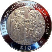 Mexico 10 Pesos 100th Anniversary of Revolution. La Soldadera Adelita 2010 Mo Proof KM# 937 1910 REVOLUCIÓN MEXICANA 2010 MO $10 coin reverse Mexico 10 Pesos 100th Anniversary of Revolution. La Soldadera Adelita 2010 Mo Proof KM# 937 1910 REVOLUCIÓN MEXICANA 2010 MO $10 coin reverse