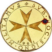 Malta 10 Scudi (Ernesto Trial Strike) X# PR4 SVB HOC SIGNO MILITAMVS 1961 coin obverse