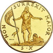 Malta 10 Scudi (Ernesto Trial Strike) X# PR4 NON SURREXIT MAIOR PROVA S X coin reverse