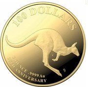 Australia 100 Dollars 30th Anniversary of the Kangaroo Series. Mob of Thirty 2023 C Proof HH C 100 DOLLARS 1 OUNCE .9999 AU 30TH ANNIVERSARY coin reverse Australia 100 Dollars 30th Anniversary of the Kangaroo Series. Mob of Thirty 2023 C Proof HH C 100 DOLLARS 1 OUNCE .9999 AU 30TH ANNIVERSARY coin reverse