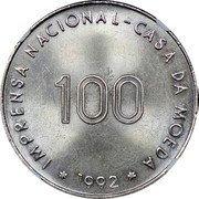 Portugal 100 Escudos (Pattern) IMPRENSA NACIONAL - CASA DA MOEDA 100 1992 coin reverse