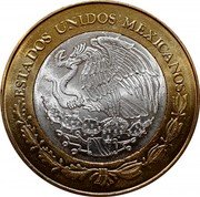 Mexico 100 Pesos State of Hidalgo 2005 Mo KM# 717 ESTADOS UNIDOS MEXICANOS coin obverse Mexico 100 Pesos State of Hidalgo 2005 Mo KM# 717 ESTADOS UNIDOS MEXICANOS coin obverse