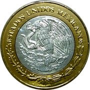 Mexico 100 Pesos State Of Campeche 2005 Mo KM# 727 ESTADOS UNIDOS MEXICANOS coin obverse Mexico 100 Pesos State Of Campeche 2005 Mo KM# 727 ESTADOS UNIDOS MEXICANOS coin obverse