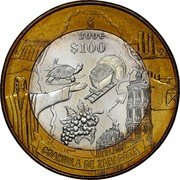 Mexico 100 Pesos State of Coahuila de Zaragoza 2006 Mo KM# 781 MO 2006 $100 COAHUILA DE ZARAGOZA coin reverse Mexico 100 Pesos State of Coahuila de Zaragoza 2006 Mo KM# 781 MO 2006 $100 COAHUILA DE ZARAGOZA coin reverse