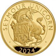 UK 100 Pounds Seymour Unicorn 2024 Proof SEYMOUR UNICORN D L 2024 coin reverse UK 100 Pounds Seymour Unicorn 2024 Proof SEYMOUR UNICORN D L 2024 coin reverse