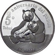 Mexico 12 Onzas (5th Birthday of North American born Panda - Tohui) X# MB24 12 ONZAS 5 TOHUI ANIVERSARIO DEL PANDA coin reverse Mexico 12 Onzas (5th Birthday of North American born Panda - Tohui) X# MB24 12 ONZAS 5 TOHUI ANIVERSARIO DEL PANDA coin reverse