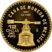 Mexico 12 Onzas U.S. Constitution 1987 Mo Proof X# MB41 CASA DE MONEDA DE MEXICO 1987 LEY 999 12 ONZAS ORO PURO MO coin obverse Mexico 12 Onzas U.S. Constitution 1987 Mo Proof X# MB41 CASA DE MONEDA DE MEXICO 1987 LEY 999 12 ONZAS ORO PURO MO coin obverse