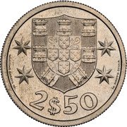 Portugal 2-1/2 Escudos (Pattern) 2$50 MARTINS BARATA DEL. M. NORTE SCULP coin reverse Portugal 2-1/2 Escudos (Pattern) 2$50 MARTINS BARATA DEL. M. NORTE SCULP coin reverse