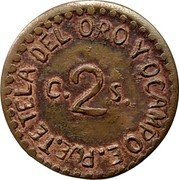Mexico 2 Centavos Tetela del Oro y Ocampo 1915 KM# 759 C. 2 S. TETELA DEL ORO Y OCAMPO E. PUE. coin reverse Mexico 2 Centavos Tetela del Oro y Ocampo 1915 KM# 759 C. 2 S. TETELA DEL ORO Y OCAMPO E. PUE. coin reverse