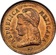 Mexico 2 Centavos (80th Independence Anniversary Pattern) X# NC17 REPUBLICA MEXICANA coin obverse Mexico 2 Centavos (80th Independence Anniversary Pattern) X# NC17 REPUBLICA MEXICANA coin obverse