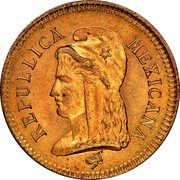 Mexico 2 Centavos (80th Independence Anniversary Pattern) X# NC18 REPUBLICA MEXICANA coin obverse Mexico 2 Centavos (80th Independence Anniversary Pattern) X# NC18 REPUBLICA MEXICANA coin obverse