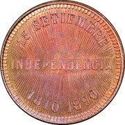 Mexico 2 Centavos (80th Independence Anniversary Pattern) X# NC21 15 SETIEMBRE INDEPENDENCIA 1810-1890 coin reverse Mexico 2 Centavos (80th Independence Anniversary Pattern) X# NC21 15 SETIEMBRE INDEPENDENCIA 1810-1890 coin reverse