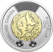 Canada 2 Dollars (100th Anniversary of the Birth of Jean Paul Riopelle) 2 DOLLARS CANADA RIOPELLE 100 coin reverse Canada 2 Dollars (100th Anniversary of the Birth of Jean Paul Riopelle) 2 DOLLARS CANADA RIOPELLE 100 coin reverse