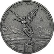 Mexico 2 Onzas (Libertad. Antiqued Finish) 2 ONZAS PLATA PURA 2018 LEY .999 MO coin reverse Mexico 2 Onzas (Libertad. Antiqued Finish) 2 ONZAS PLATA PURA 2018 LEY .999 MO coin reverse