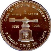 Mexico 2 Onzas Piedra de los Soles 1993 Mo CASA DE MONEDA DE MEXICO 62.206G MO LEY .999 1535 1993 2 ONZAS TROY DE PLATA coin obverse Mexico 2 Onzas Piedra de los Soles 1993 Mo CASA DE MONEDA DE MEXICO 62.206G MO LEY .999 1535 1993 2 ONZAS TROY DE PLATA coin obverse