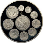 Mexico 2 Onzas Piedra de los Soles. Ten Coins 1993 Mo MO coin reverse Mexico 2 Onzas Piedra de los Soles. Ten Coins 1993 Mo MO coin reverse