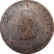 Mexico 2 Pesos Provisional Government Coinage 1915 KM# 747.1 ESTADO L.YS.DE OAXACA 1915 coin obverse Mexico 2 Pesos Provisional Government Coinage 1915 KM# 747.1 ESTADO L.YS.DE OAXACA 1915 coin obverse