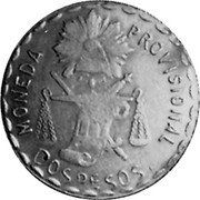 Mexico 2 Pesos Provisional Government Coinage 1915 KM# A747 DOS PESOS MONEDA PROVISIONAL coin reverse Mexico 2 Pesos Provisional Government Coinage 1915 KM# A747 DOS PESOS MONEDA PROVISIONAL coin reverse