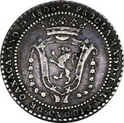 Mexico 2 Reales Oaxaca Fernando VII Proclamation Coinage 1808 PROCLAMADO EN LA CIUDAD DE OAXACA ANO D 1808 coin reverse Mexico 2 Reales Oaxaca Fernando VII Proclamation Coinage 1808 PROCLAMADO EN LA CIUDAD DE OAXACA ANO D 1808 coin reverse
