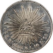 Mexico 2 Reales Radiant Cap Pattern 1832Do RL KM# PnA31 2 R. DO. 1832. R. L. 10 DS. 20 GS. LIBERTAD coin reverse Mexico 2 Reales Radiant Cap Pattern 1832Do RL KM# PnA31 2 R. DO. 1832. R. L. 10 DS. 20 GS. LIBERTAD coin reverse