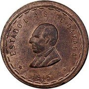 Mexico 20 Centavos Provisional Government Coinage. Oaxaca 1915 KM# 733 ESTADO L. Y S. DE OAXACA 1915 coin obverse Mexico 20 Centavos Provisional Government Coinage. Oaxaca 1915 KM# 733 ESTADO L. Y S. DE OAXACA 1915 coin obverse
