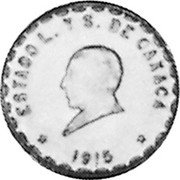 Mexico 20 Centavos Provisional Government Coinage. Oaxaca 1915 KM# 728 ESTADO L. Y S. DE OAXACA 1915 coin obverse Mexico 20 Centavos Provisional Government Coinage. Oaxaca 1915 KM# 728 ESTADO L. Y S. DE OAXACA 1915 coin obverse