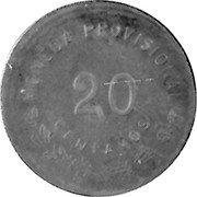 Mexico 20 Centavos Provisional Government Coinage. Oaxaca 1915 KM# 731.2 MONEDA PROVISIONAL 20 CENTAVOS coin reverse Mexico 20 Centavos Provisional Government Coinage. Oaxaca 1915 KM# 731.2 MONEDA PROVISIONAL 20 CENTAVOS coin reverse