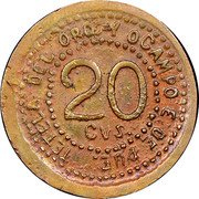 Mexico 20 Centavos Tetela del Oro y Ocampo 1915 KM# 764 TETELA DEL ORO Y OCAMPO E. DE PUE. 20 CVS. coin reverse Mexico 20 Centavos Tetela del Oro y Ocampo 1915 KM# 764 TETELA DEL ORO Y OCAMPO E. DE PUE. 20 CVS. coin reverse