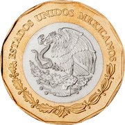 Mexico 20 Pesos Centenary of the Death of General Emiliano Zapata Salazar 2019 Mº KM# 992 ESTADOS UNIDOS MEXICANOS coin obverse Mexico 20 Pesos Centenary of the Death of General Emiliano Zapata Salazar 2019 Mº KM# 992 ESTADOS UNIDOS MEXICANOS coin obverse