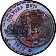 Mexico 20 Pesos (Pattern. Uniface Jugador De Pelota) CULTURA MAYA 20 PESOS 1979 MO coin reverse Mexico 20 Pesos (Pattern. Uniface Jugador De Pelota) CULTURA MAYA 20 PESOS 1979 MO coin reverse