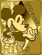 France 200 Euro (Disney 100. Mickey Mouse and Friends) Ⓒ DISNEY 200 EURO RF coin obverse