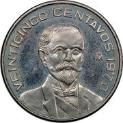 Mexico 25 Centavos (Francisco Madero Pattern) KM# Pn207 VEINTICINCO CENTAVOS 1970 MO coin reverse Mexico 25 Centavos (Francisco Madero Pattern) KM# Pn207 VEINTICINCO CENTAVOS 1970 MO coin reverse