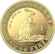 Australia 25 Dollars 170th Anniversary - Port Phillip Patterns. 1 Sovereign 2023  Proof PORT PHILLIP AUSTRALIA 1/4 OZ .9999 AU 1 1853 - 2023 coin reverse