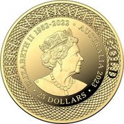 Australia 25 Dollars 170th Anniversary Port Phillip Gold Patterns. 2 Sovereigns 2023  Proof PURE AUSTRALIAN GOLD ELIZABETH II 1952 - 2022 AUSTRALIA 2023 25 DOLLARS JC coin obverse