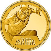 Niue 250 Dollars Black Panther 2023 Proof BLACK PANTHER 1 OZ 9999 FINE GOLD ©MARVEL coin reverse Niue 250 Dollars Black Panther 2023 Proof BLACK PANTHER 1 OZ 9999 FINE GOLD ©MARVEL coin reverse