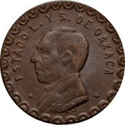 Mexico 3 Centavos Provisional Government Coinage 1915 KM# 713.1 ESTADO L. YS. DE OAXACA 1915 coin obverse Mexico 3 Centavos Provisional Government Coinage 1915 KM# 713.1 ESTADO L. YS. DE OAXACA 1915 coin obverse