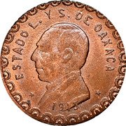 Mexico 3 Centavos Provisional Government Coinage 1915 KM# 714 ESTADO L. Y S. DE OAXACA 1915 coin obverse Mexico 3 Centavos Provisional Government Coinage 1915 KM# 714 ESTADO L. Y S. DE OAXACA 1915 coin obverse