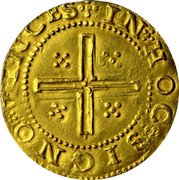 Portugal 4 Cruzados (Filipe II Dump Coinage) IN HOC SIGNO VINCES coin reverse Portugal 4 Cruzados (Filipe II Dump Coinage) IN HOC SIGNO VINCES coin reverse