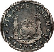 Mexico 4 Reales (Felipe V Pattern) VTRAQUE VNUM MO 1732 MO coin reverse Mexico 4 Reales (Felipe V Pattern) VTRAQUE VNUM MO 1732 MO coin reverse