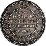 Mexico 4 Reales (Fernando VII Proclamation Coinage. Xalapa) PROCLAMACION ENSU LA VILLA DE XALAPA EN 29 DE SEPTIEMBRE. DE 1808 coin reverse Mexico 4 Reales (Fernando VII Proclamation Coinage. Xalapa) PROCLAMACION ENSU LA VILLA DE XALAPA EN 29 DE SEPTIEMBRE. DE 1808 coin reverse